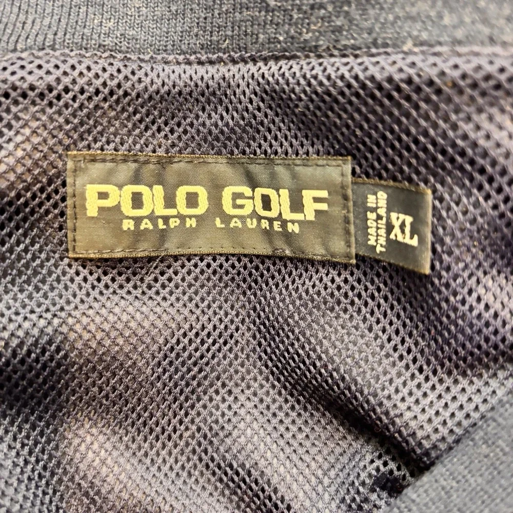 Vintage Polo Golf Ralph Lauren Pullover Jacket Navy Blue Mesh Lined XL‎